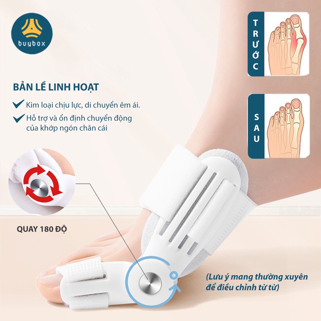 Vớ chỉnh hình ngón chân cái bị vẹo Hallux Valgus, giảm viêm bao dịch gây đau ngón chân cái - Buybox- BBPK280