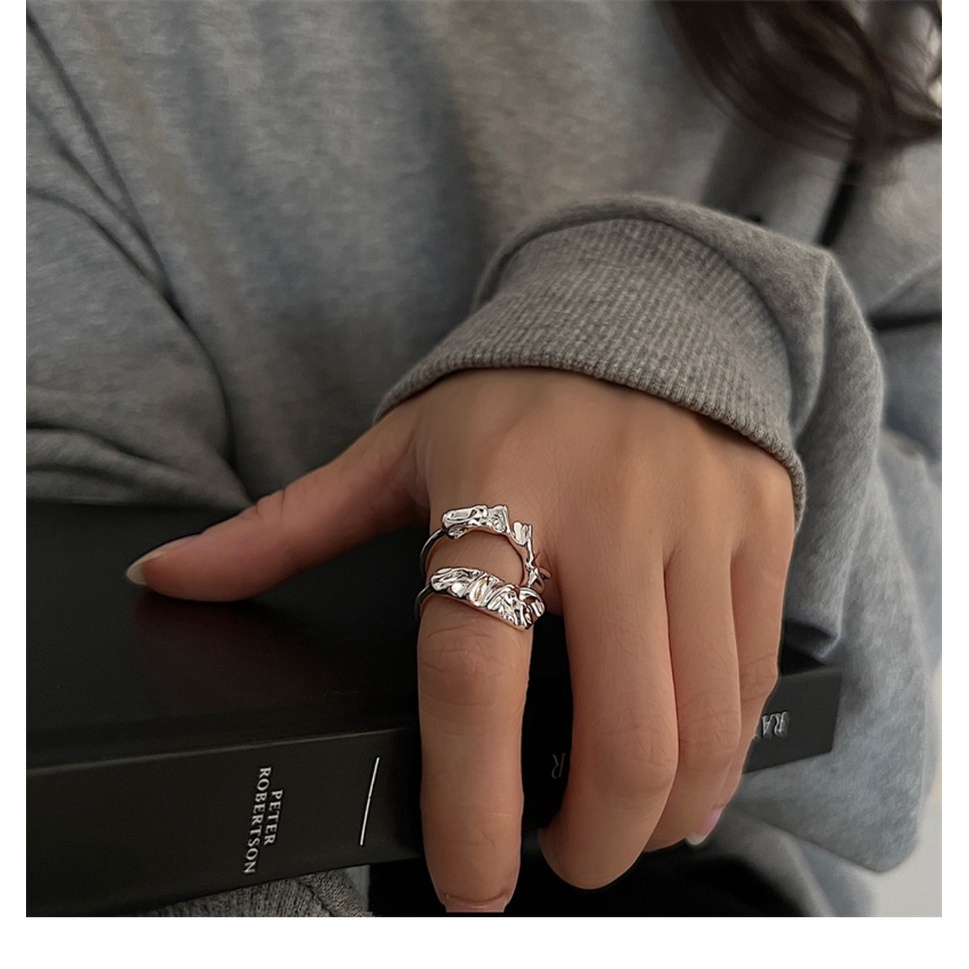 Nhẫn Hở Hình Chữ U Phong Cách hip hop Cá Tính