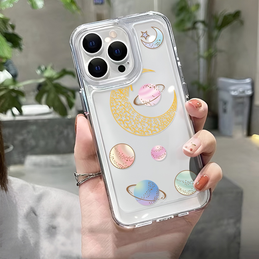 Ốp Điện Thoại Trong Suốt Hình Mặt Trăng Cho iphone 14ProMax 14Plus 13 11 12 7Plus X XR XS Max 8 7