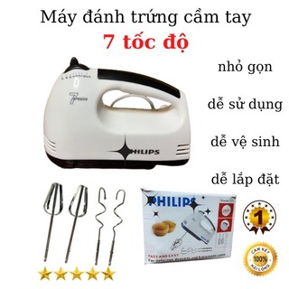 Máy đánh trứng, máy trộn thực phẩm cầm tay mini 7 tốc độ