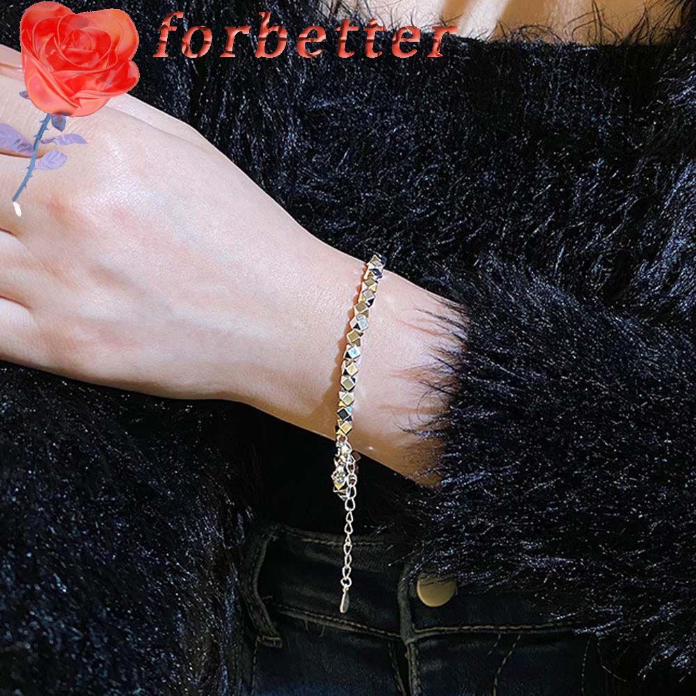 Vòng Đeo Tay Họa Tiết Hình Học Phong Cách Hàn Quốc Thanh Lịch Dành Cho Nam Nữ|Dây Chuyền Kim Loại Nhiều Màu Sắc Thời Trang