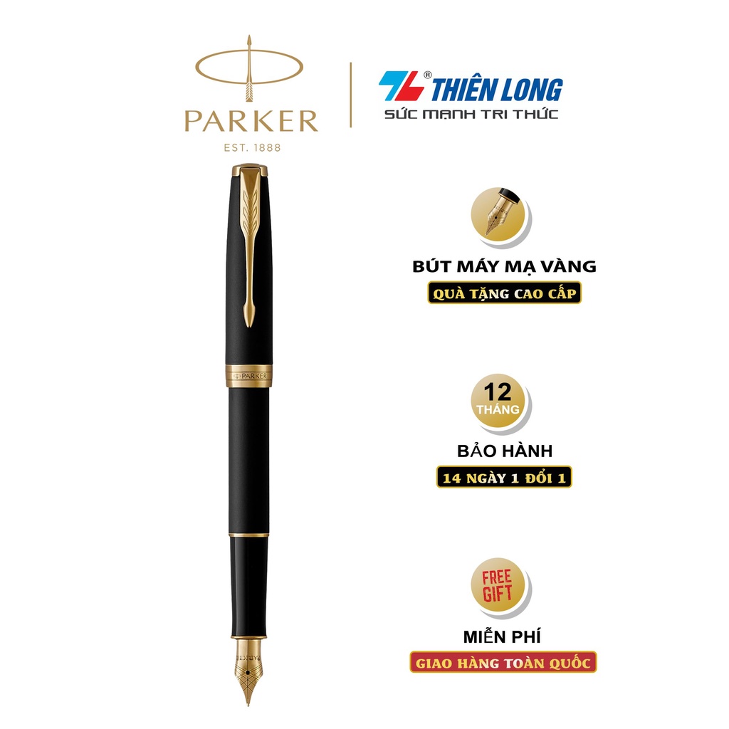 Bút máy cao cấp Parker Sonnet Matte Black GT TB-1950875