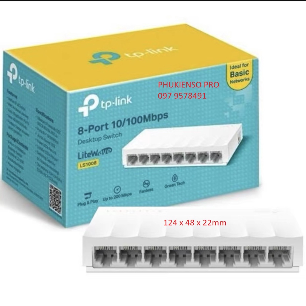 Bộ chia tin hiệu mạng 8 Cổng Tp-Link LS1008 Bảo hành 24 Tháng