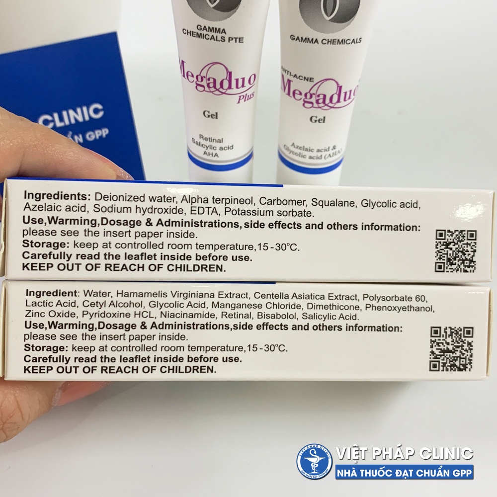 Megaduo Gel 15g - Bản AHA và Plus Retinal 1.0 - Dưỡng da, giảm mụn