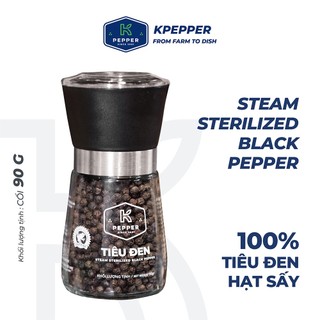 Tiêu đen sạch nguyên chất K Pepper 90g kèm cối xay tiêu tiện lợi