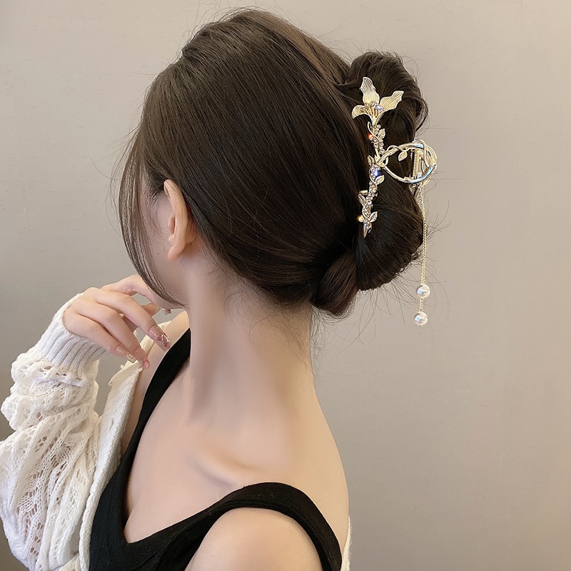 Kẹp tóc nữ Haimeikang bằng kim loại thiết kế đẹp mắt đính đá thời trang