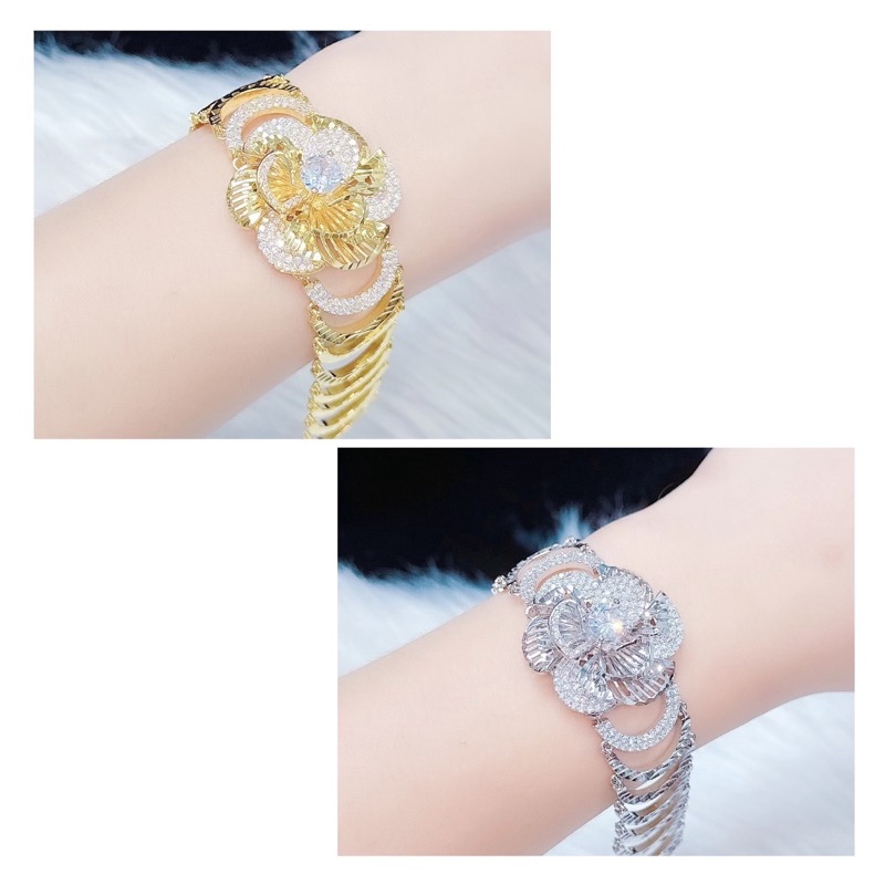 Lắc tay hoa xoàn Italy mạ vàng -bạch kim