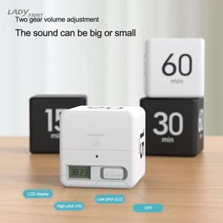 [ FAST SHIPPING ]Cube Timer Countdown Reminder Time Management Black/White Student Study Timers 15-20-30-60