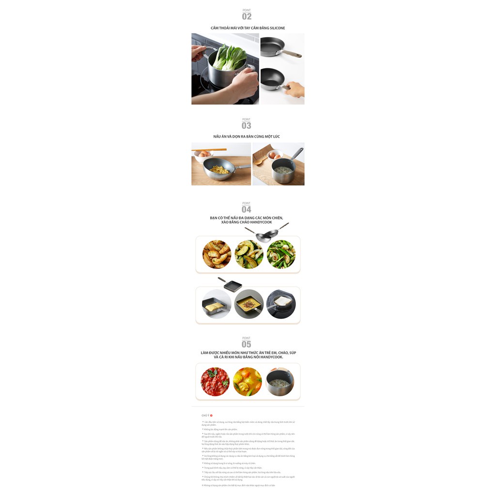 Nồi quai cầm LocknLock Handycook LHD1142 ,KHÔNG DÙNG TRÊN BẾP TỪ - Chính Hãng, có nắp đậy 14cm nhỏ gọn tiện lợi - K-MALL