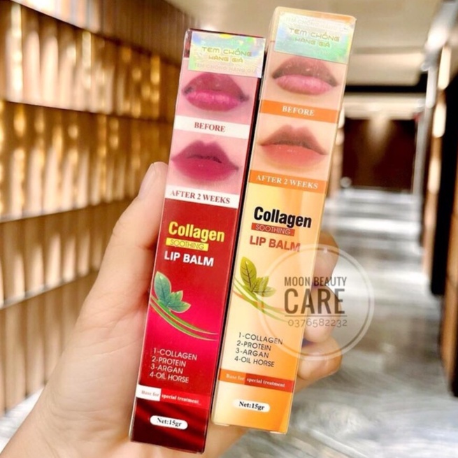 Son Dưỡng Kích Màu Môi Sau Xăm Collagen Lip Balm Mỹ 15g Chính Hãng