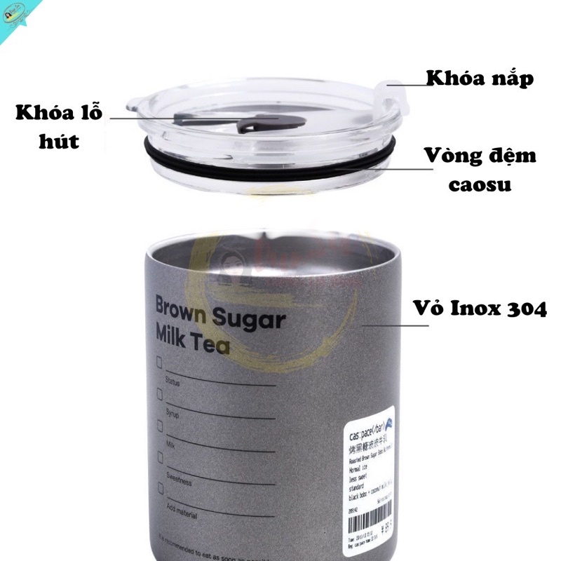 Bình giữ nhiệt KÈM TÚI Iced Americano 600ml inox 304 kèm ống hút Inox mẫu mới 2022