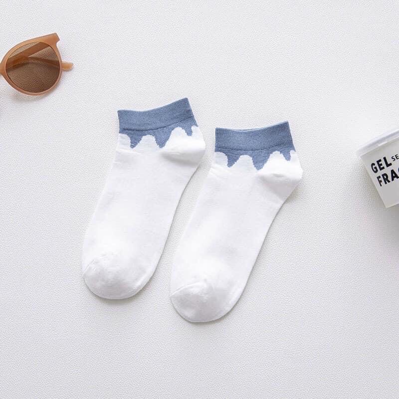 Sét 5 đôi tất Vớ Cotton Cổ Thuyền Kẻ Sọc Màu Sắc Tương Phản Phong Cách Nhật Bản Thời Trang Mùa Xuân Cho Nữ