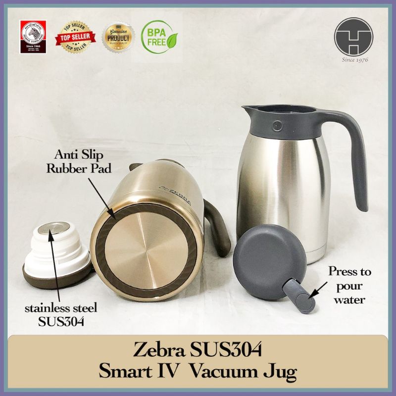 Bình giữ nhiệt Inox Smart IV 1.5L Zebra có quai và vòi rót - 112942 - LOẠI MỚI