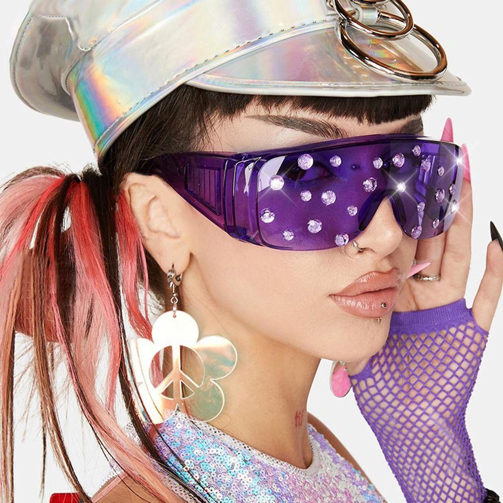 MOILYVN Kính Mát Oversized Đính Đá Cho Cả Nam Và Nữ