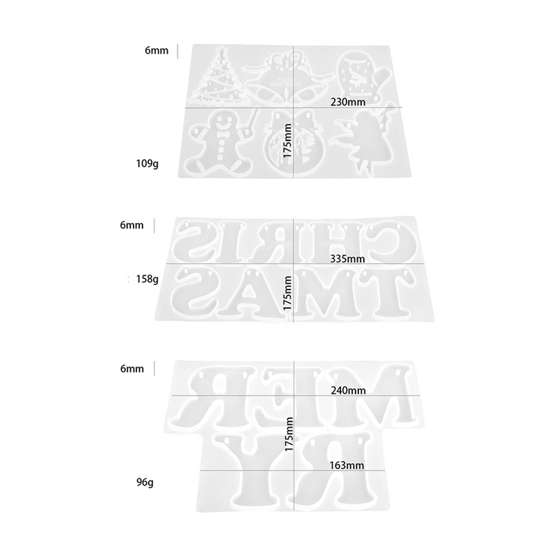 Bộ 3 Khuôn Silicone Hình Lá Cờ Giáng Sinh