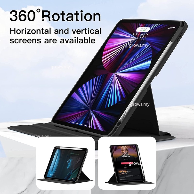 Ốp Máy Tính Bảng Có Ngăn Đựng Bút Chì Xoay 360 Độ Cho iPad Pro 11 M2 2022 Pro 12.9 Air 4 5 2020 10th Gen 10.9 10.2 7 / 8 / 9th Gen mini 6