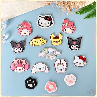♥ miếng dán tự dính hình hello kitty / kuromi / melody / cinnamoroll ♥ 1 miếng dán ủi quần áo hình quạt