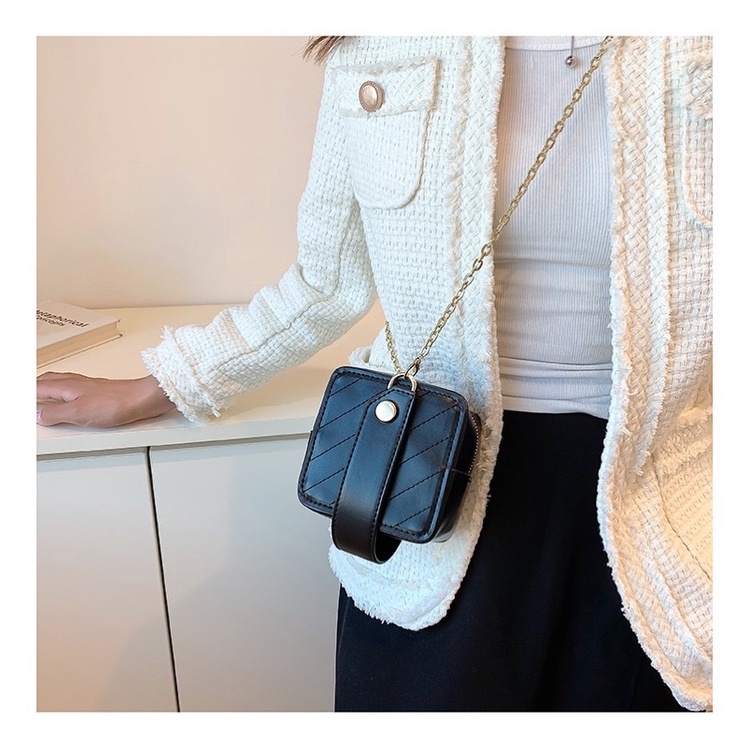 Túi Đeo Chéo Mini Vuông Kèm Quai Xách Da Pu