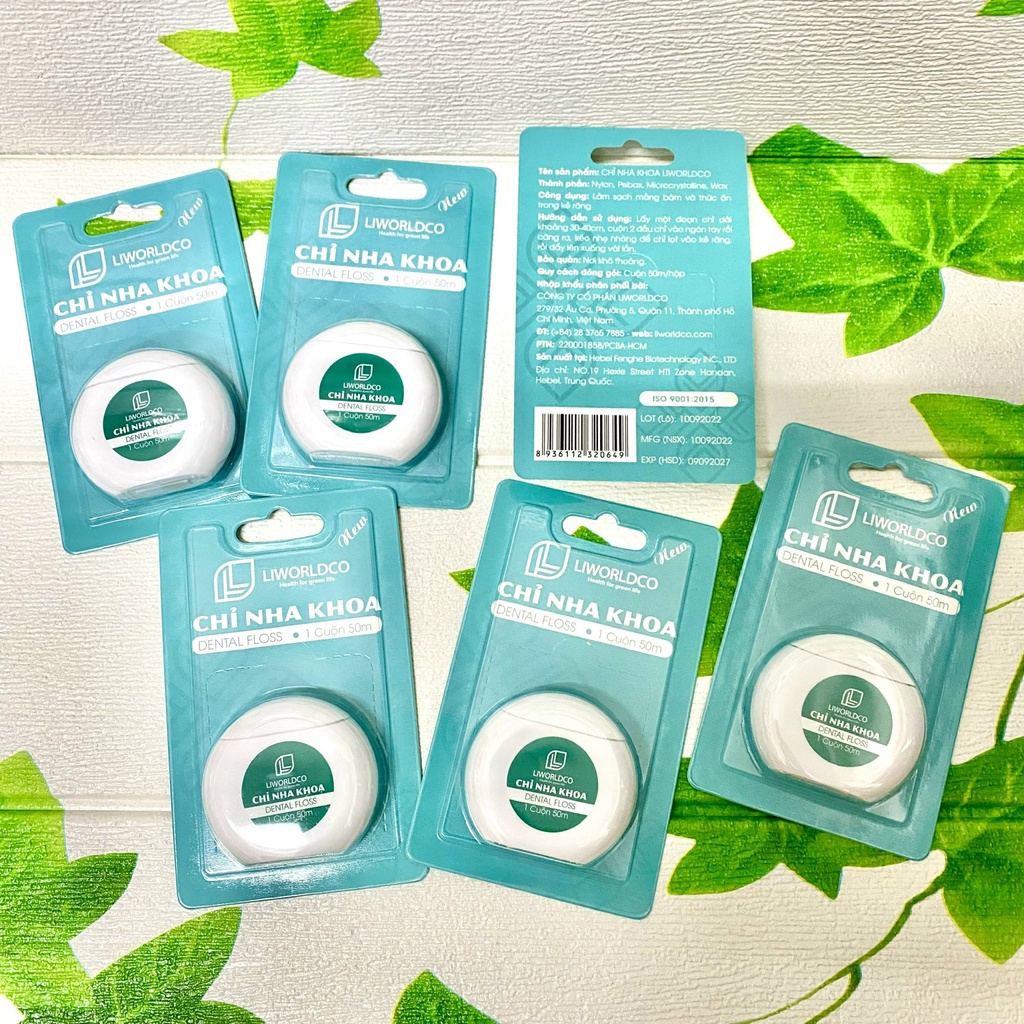 Chỉ nha khoa chăm sóc răng miệng LIWORLDCO dài 50m/ cuộn
