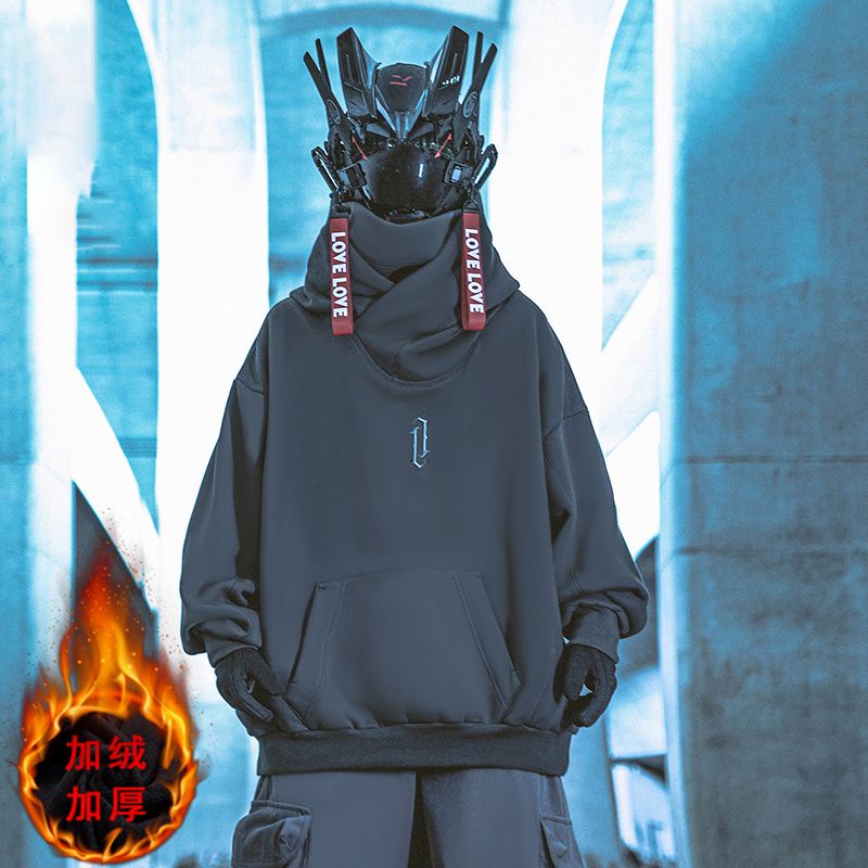 áo khoác bomber nam nỉ áo khoác dù gió Áo Hoodie Cổ Cao Thêu Hình Phong Cách hip hop Thời Trang Thu Đông Cho Nam