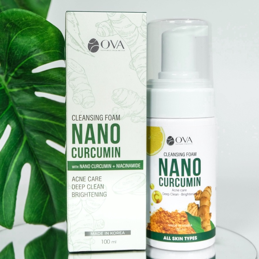 Sữa rửa mặt Nano Curcumin giảm mụn sạch sâu trắng sáng thành phần từ thiên nhiên 100ml TM-OV-NANO