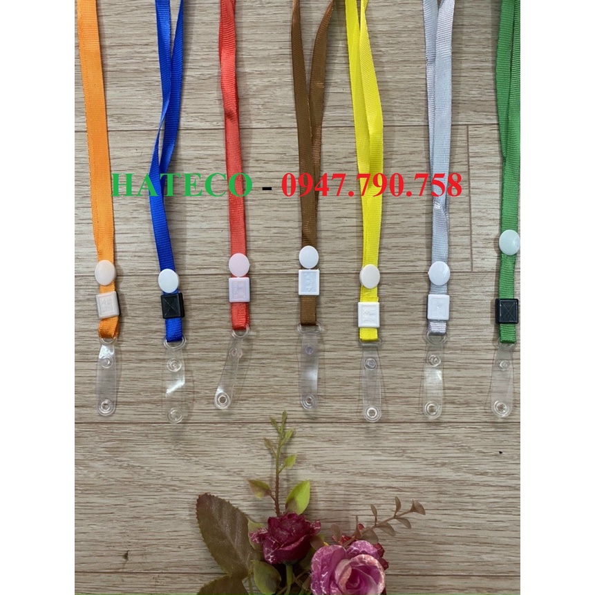 DÂY ĐEO THẺ NHÂN VIÊN, HỌC SINH ,Dây đeo thẻ lụa móc nhựa - dây đeo thẻ nhân viên - Dây lụa