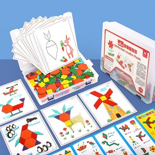Bộ đồ chơi gỗ ghép hình khối sáng tạo Montessori