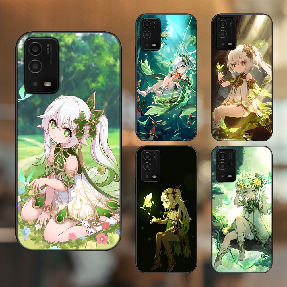 Ốp lưng Oppo A55 4G, A55 5G viền đen in hình Nahida Genshin Impact