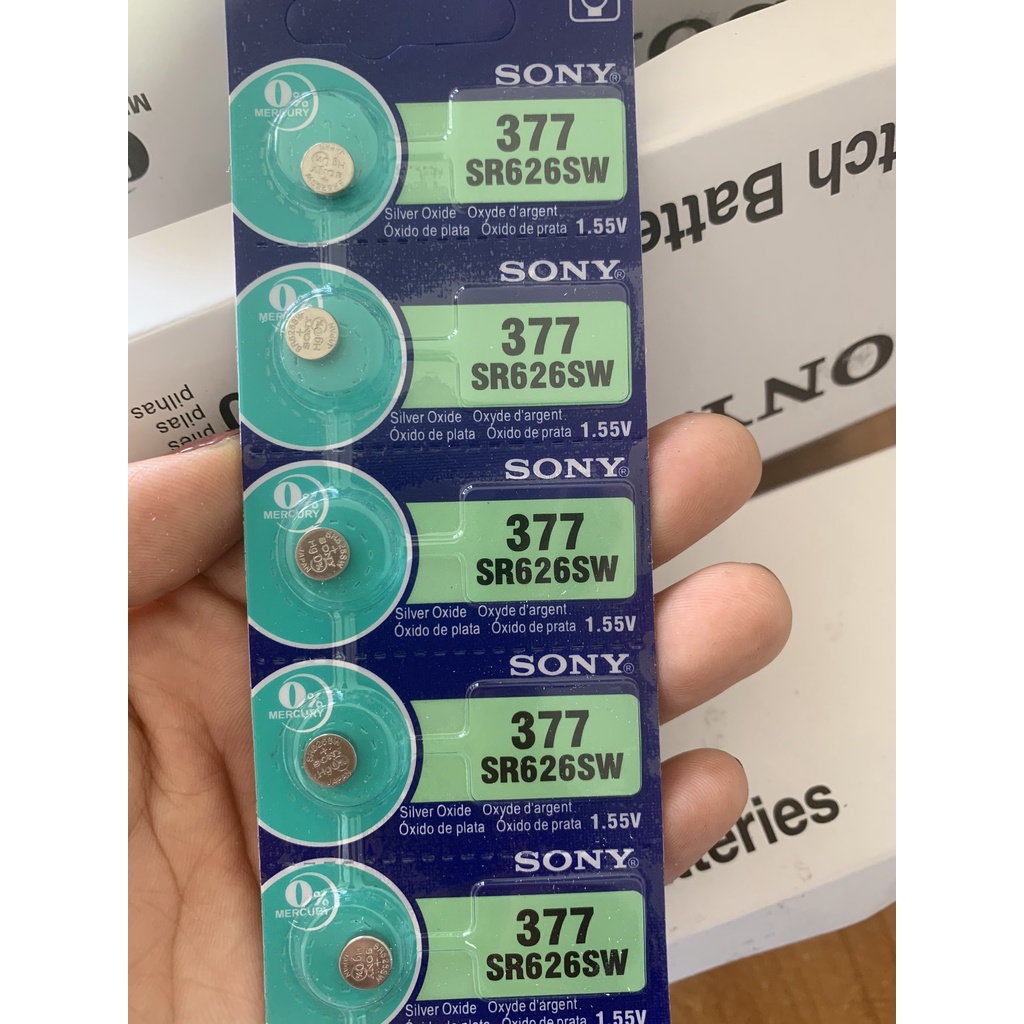 Vỉ 5 Viên Pin Đồng Hồ Sony SR626 / SR621 / SR521 / SR920 / SR927 / SR416 1,55v
