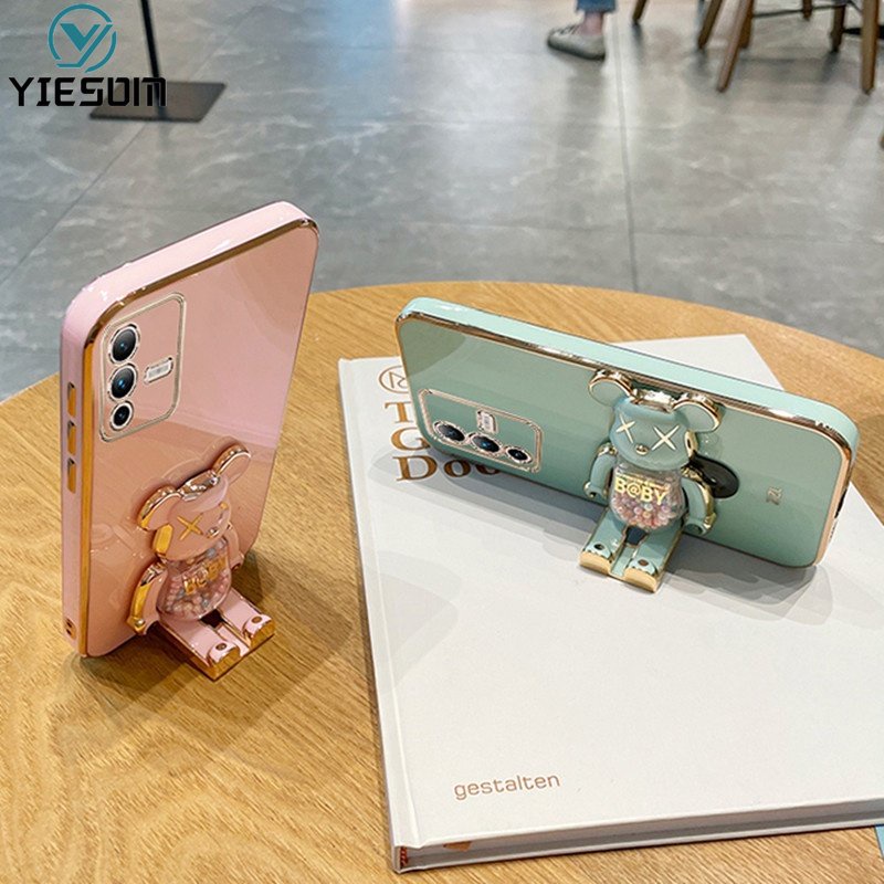 Ốp Điện Thoại Silicon Chống Sốc Có Giá Đỡ Cho Vivo V25 V23 Pro V23E V25E V21 V21E