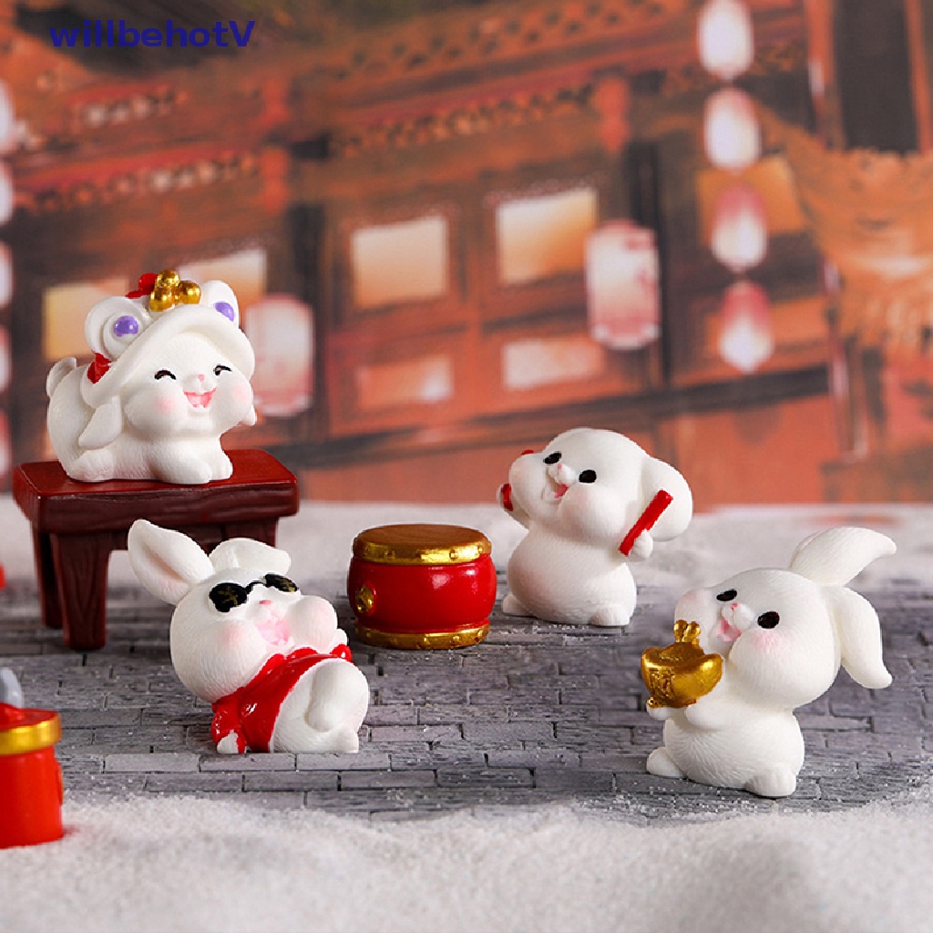 [WillbehotV] Mô Hình Chú Thỏ Hoạt Hình Trang Trí Tiểu Cảnh Sân Vườn Thu Nhỏ DIY