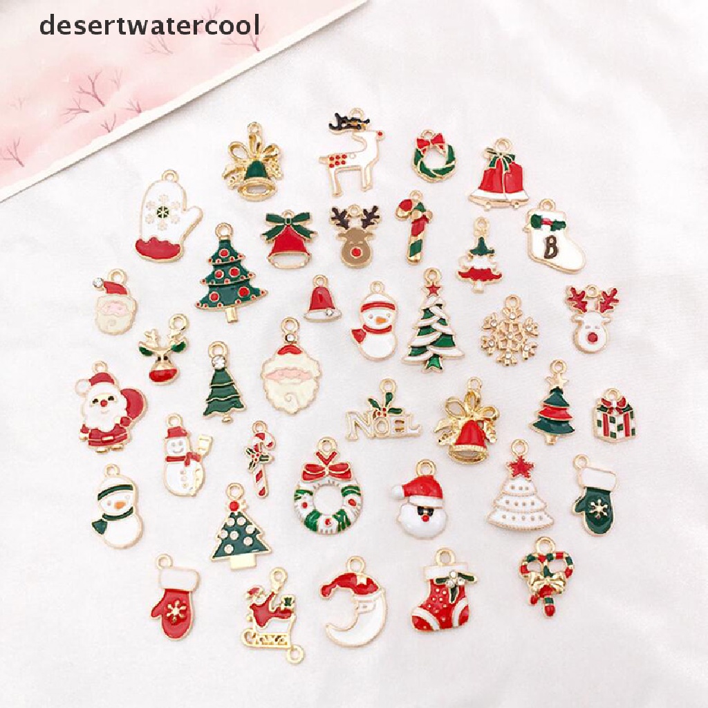 Set 38 Mặt Dây Chuyền Tráng Men Hình Cây Thông Giáng Sinh DIY