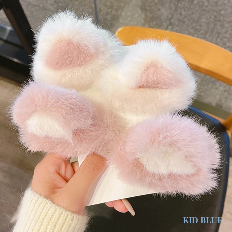 Kẹp Tóc Hình Tai Mèo Bằng Lông Nhung Dễ Thương Xinh Xắn Cho Bé Gái