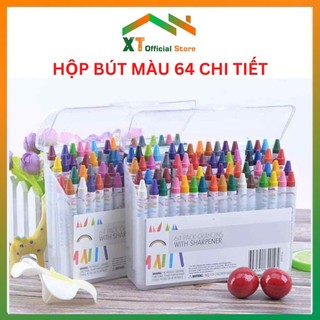 Hộp bút sáp tô màu 24 màu shap và 64 màu shap chi tiết cho bé yêu