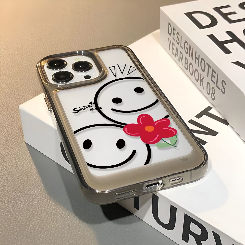 Ốp Điện Thoại Trong Suốt Hình Mặt Cười Cho iphone 14ProMax 13 11 12 7Plus X XR XS Max