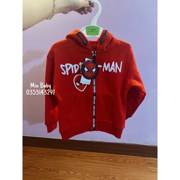 Áo khoác nỉ bé trai SpiderMan dư xịn