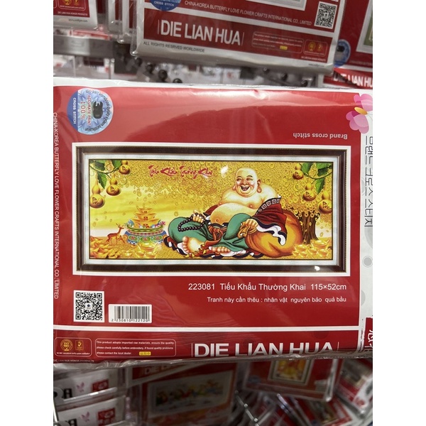 tranh thêu chữ thập tiếu khẩu thường khai 223081 (115x52) cm