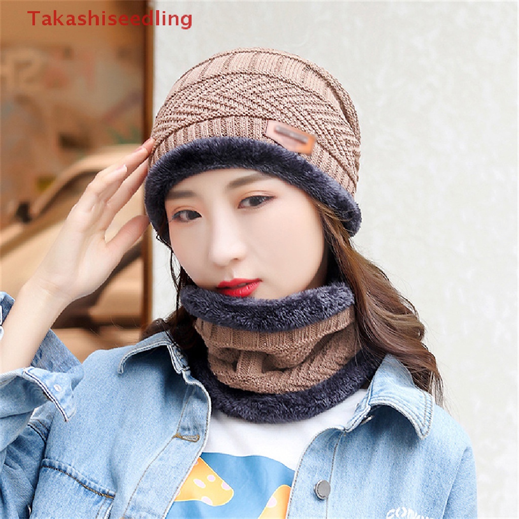 Mũ beanie Kèm Khăn Choàng Mềm Mại Giữ Ấm Mùa Đông Cho Nam Nữ