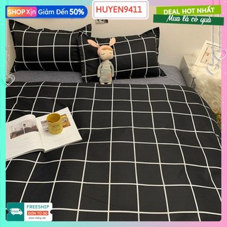 [rẻ nhất hcm]Ga giường bo chun,kích thước giường đơn[1mx2m,1m2x2m,1m4x2m,1m6x2m]mẫu karo đen