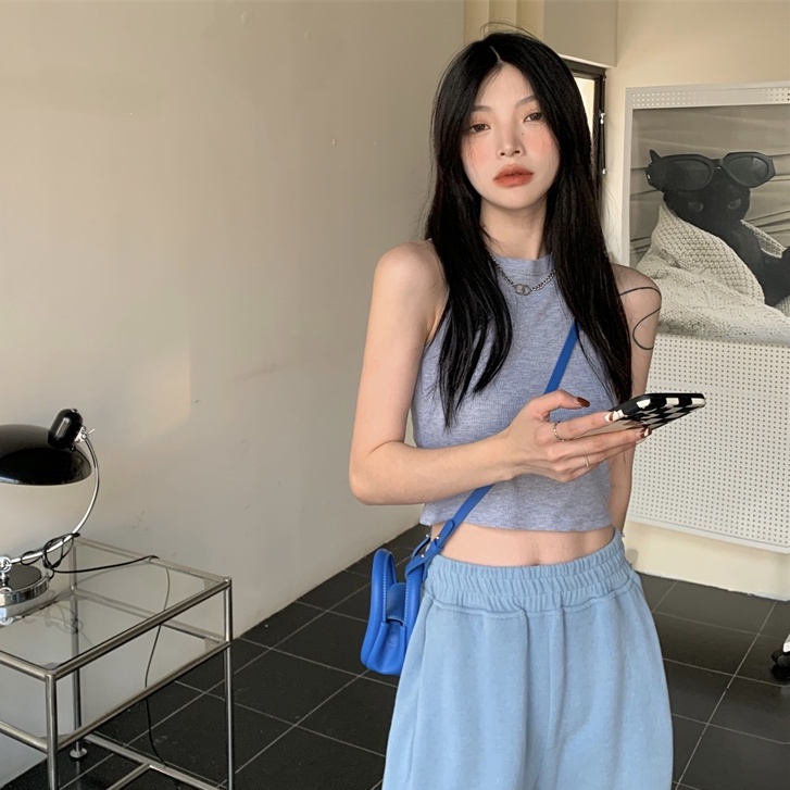 Áo Croptop Cổ Tròn 9 Màu Sắc Tùy Chọn Phong Cách Hàn Quốc Thời Trang Cho Nữ JP5