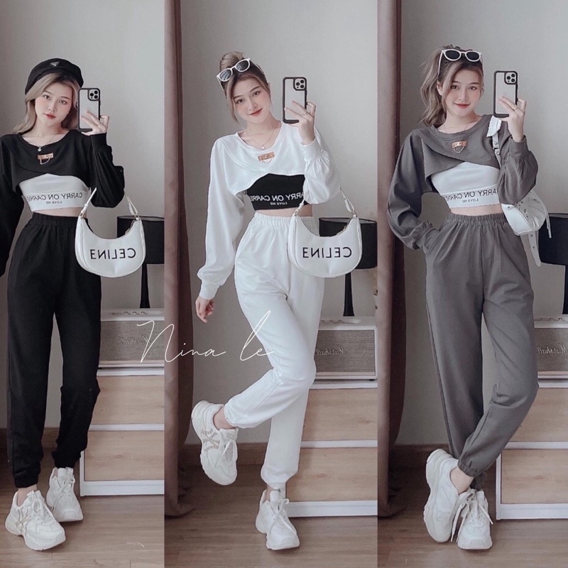 set bộ thể thao croptop carry on carrie siêu xinh năng động