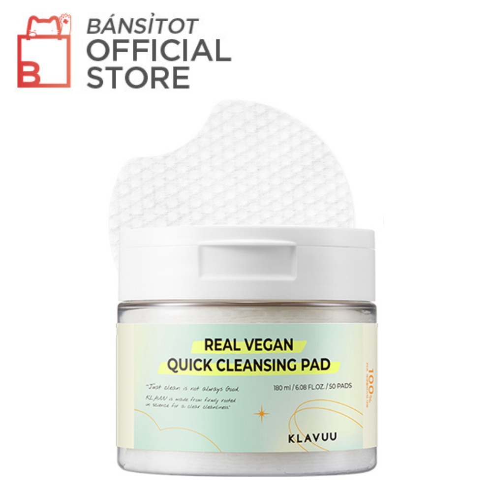 Tẩy trang dạng miếng KLAVUU Real Vegan Quick Cleansing Pad 50pads/120ml