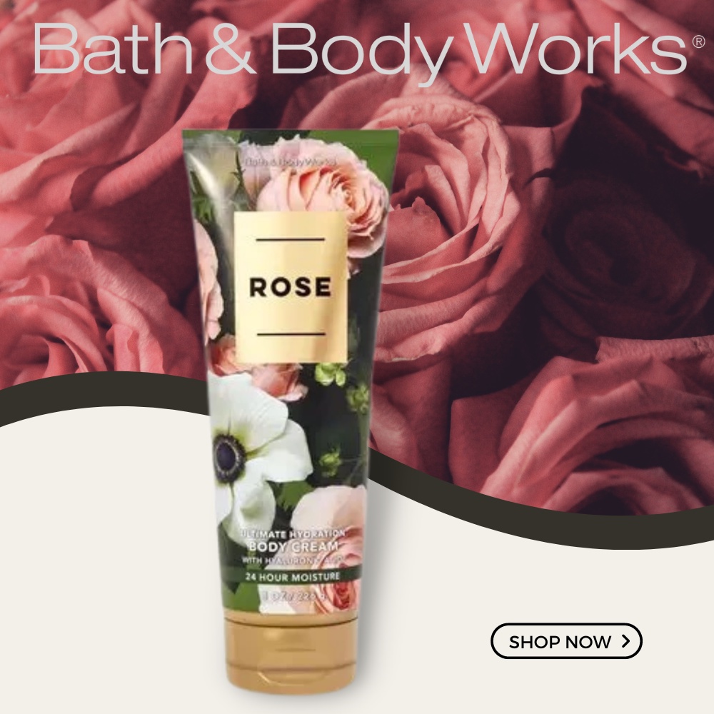 Kem Dưỡng Da Bath & Body Works Rose Giúp Da Trắng Mịn Cùng Hương Thơm Sang Trọng 226ml