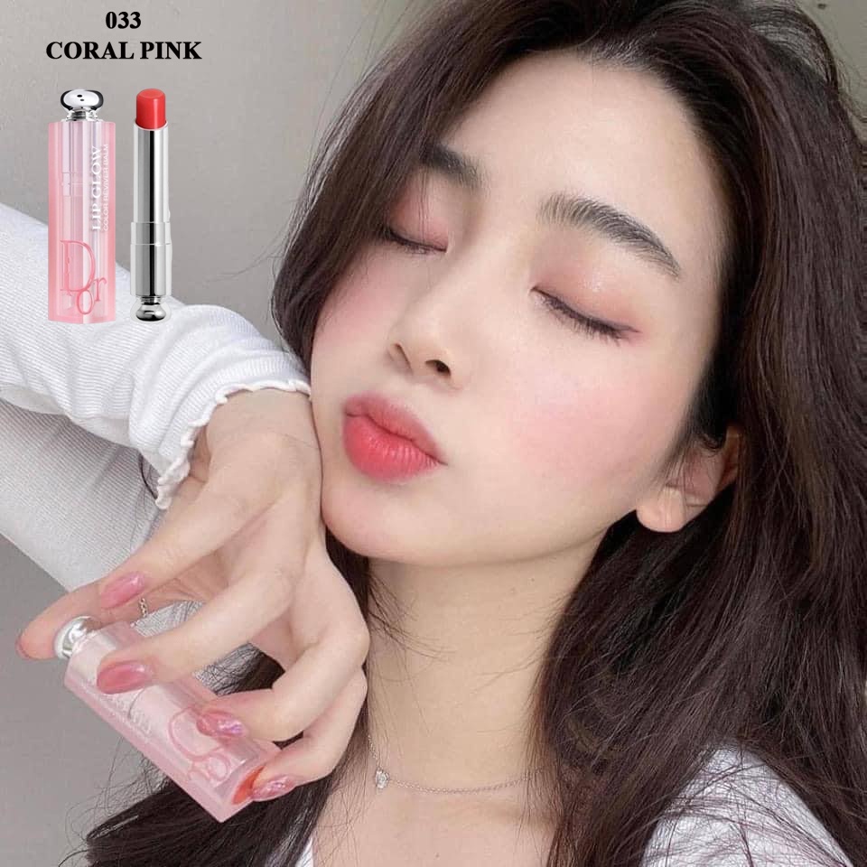 Son Dưỡng Dior 033,Màu Hồng San Hô (New) [Chính Hãng] Màu Son Mix giữa 001,004,Giúp Môi Căng Mọng,Tặng Kèm Túi Gấu.