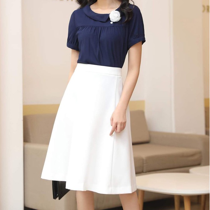 Chân váy xoè vitage phong cách sang chảnh - Thời trang công sở nữ VannhShop CV0036