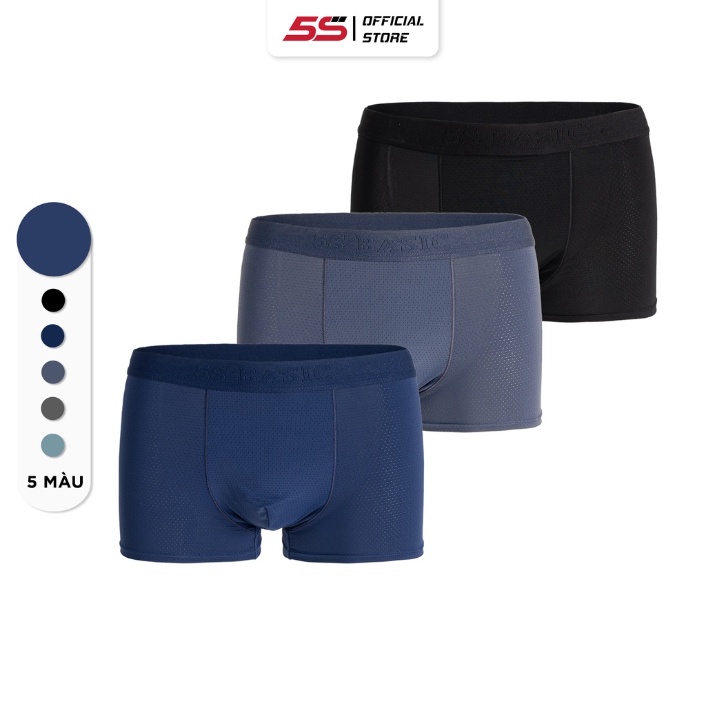 Combo 3 Quần Lót Nam Boxer 5S, Chất Liệu Cao Cấp,Thiết Kế Thông Hơi Thoáng Khí Đặc Biệt, Kháng Khuẩn,Thấm Hút (BOX22002)