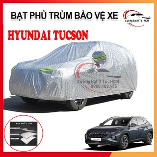 Bạt phủ xe ô tô 3 lớp tráng nhôm cao cấp, áo trùm bảo vệ xe hyundai tucson