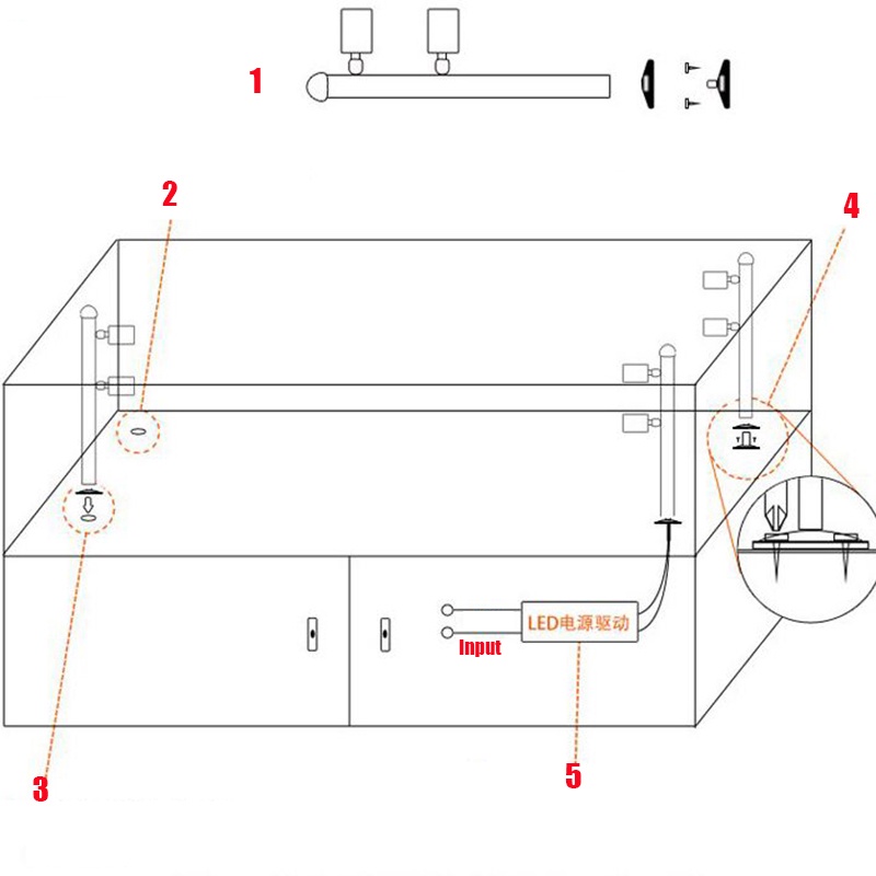 Đèn led Gắn Tủ 300mm 3w 220v Tiện Lợi