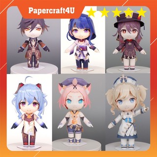 Mô hình giấy 3D Các Nhân vật Game Genshin Impact phong cách ChiBi