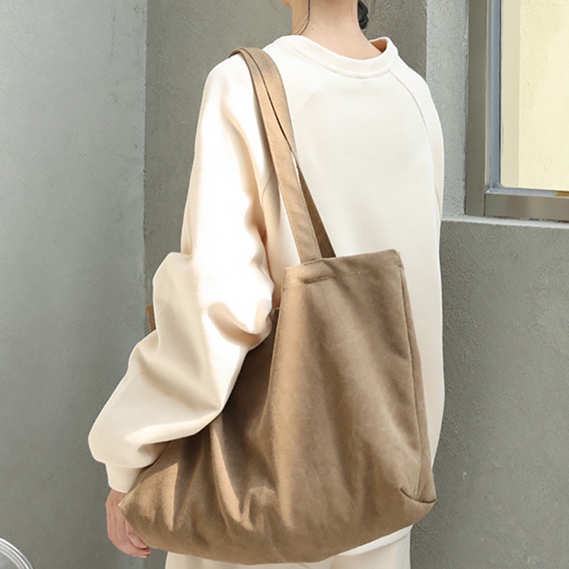 Túi Đeo Vai Bằng Vải canvas Màu Trơn Phong Cách mori Nhật Bản Dành Cho Nữ